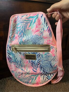 Lilly Pulitzer Pink and Blue Floral tennis racket Bag